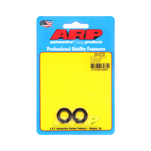 ARP Washer, Hardened, High Performance, Chamfer, Flat, 10mm ID, 19.1mm OD, 3mm Thick, Chromoly, Black Oxide, Set of 2