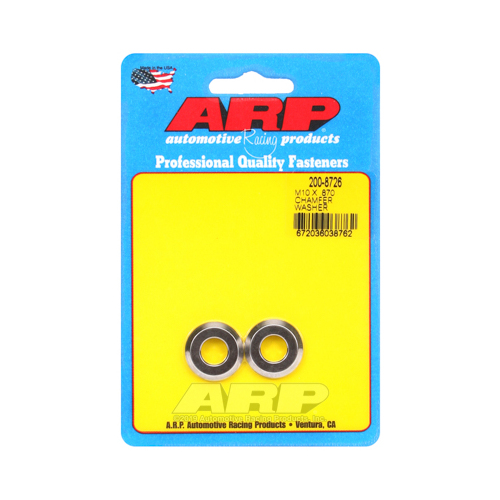 ARP Washer, Hardened, High Performance, Chamfer, Flat, 10mm ID, 22mm OD, 3.2mm Thick, Chromoly, Black Oxide, Set of 2