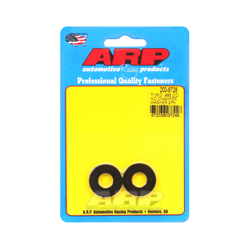 ARP Washer, Hardened, High Performance, Flat, 7/6 in. ID, 0.995 in. OD, Chromoly, Black Oxide, 0.12 in. Thick, Set of 2