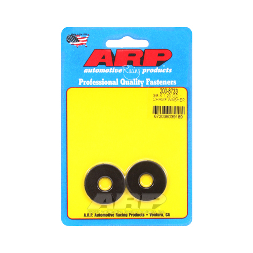 ARP Washer, Hardened, High Performance, Flat, 3/8 in. ID, 1.200 in. OD, Chromoly, Black Oxide, 0.12 in. Thick, Set of 2