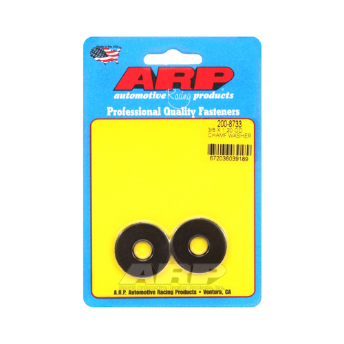 ARP Washer, Hardened, High Performance, Flat, 3/8 in. ID, 1.200 in. OD, Chromoly, Black Oxide, 0.12 in. Thick, Set of 2