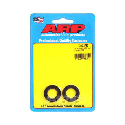 ARP Washer, Hardened, High Performance, Chamfer, Flat, 9/16 in. ID, 1.000 in. OD, Chromoly, Black Oxide, 0.12 in. Thick, Set of 2