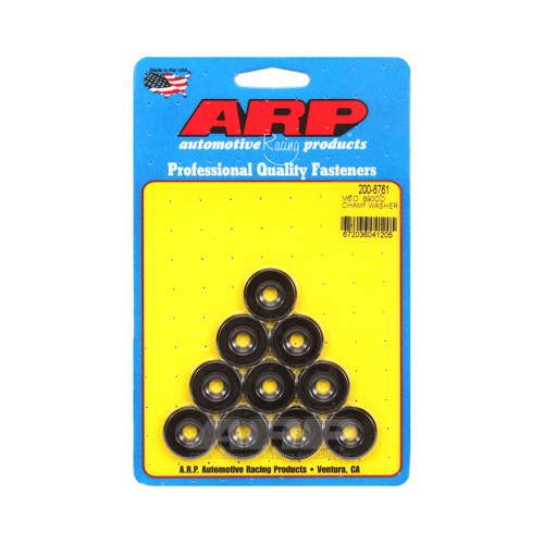 ARP Washer, Hardened, High Performance, Flat, 6mm ID, 22.6mm OD, 4.2mm Thick, Chromoly, Black Oxide, Set of 10