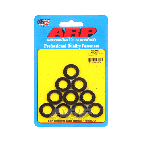 ARP Washer, Hardened, High Performance, Flat, 9/16 in. ID, 1.000 in. OD, Chromoly, Black Oxide, 0.12 in. Thick, Set of 10