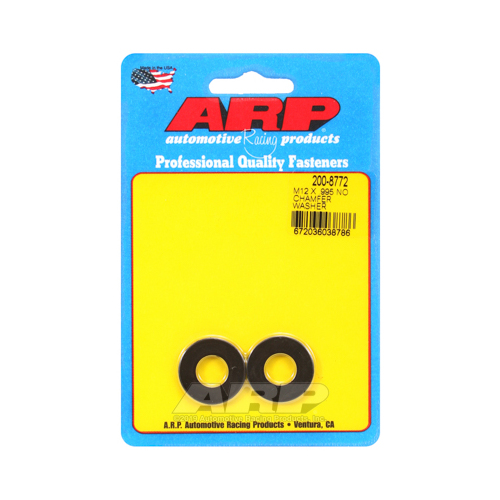ARP Washer, Hardened, High Performance, Flat, 12mm ID, 25.3mm OD, 3mm Thick, Chromoly, Black Oxide, Set of 2