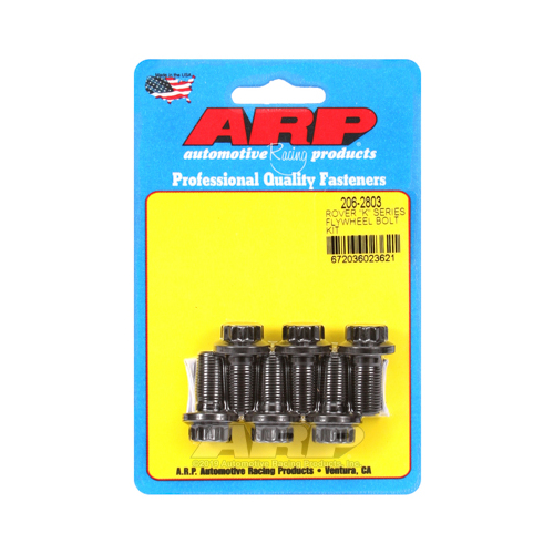 ARP Flywheel Bolts, Pro Series, 12-point, Chromoly, Black, 10mm x 1.0, Fits Rover K-series Engines Only, Set of 6