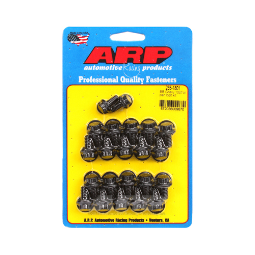 ARP Oil Pan Bolts, Designed for Standard 2 piece Cork Gasket, Black Oxide, 12-Point Head, For Chevrolet, Big Block, Kit