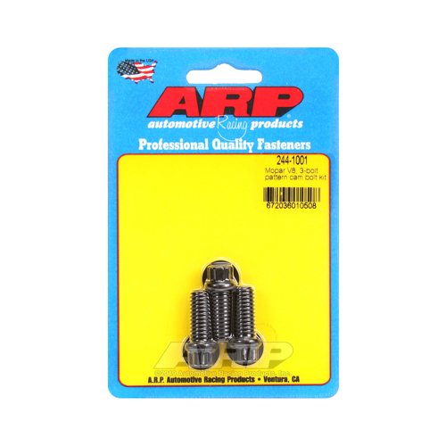 ARP Cam Bolts, Pro Series, Black Oxide, 3/8 in.-16 Thread, For Chrysler, Big Block R/RB, Set of 3