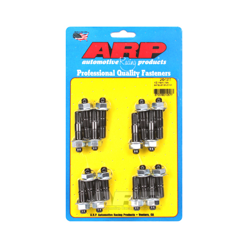 ARP Header Studs, Hex Nuts, Custom 450, Black Oxide, For Chrysler, Small Block, V8, Set of 16