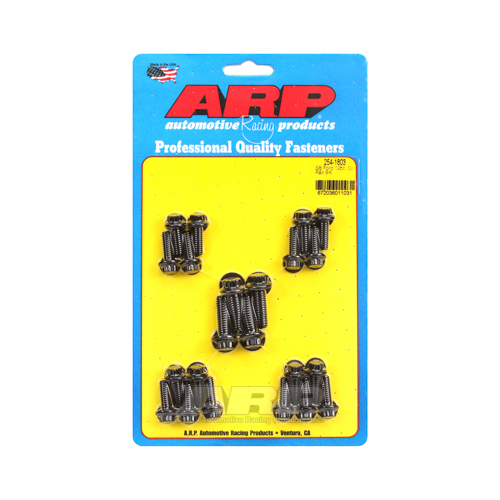 ARP Oil Pan Bolts, Black Oxide 12-Point, Small Block For Ford Small Block, Late Model with Side Rails