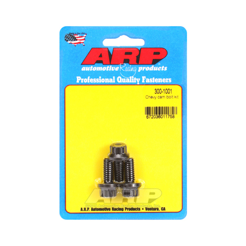 ARP Cam Bolts, Pro Series, Black Oxide, 5/16 in.-18 Thread, For Chevrolet, Big, Small Block, Set of 3