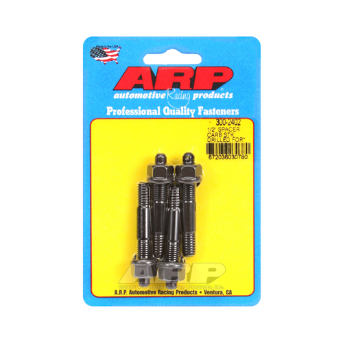 ARP Carburetor Studs, Black Oxide, Drilled, 5/16-18/24 in. x 2.225 in. Long, Set of 4