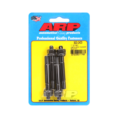 ARP Carburetor Studs, Black Oxide, Drilled, 5/16-18/24 in. x 2.700 in. Long, Set of 4