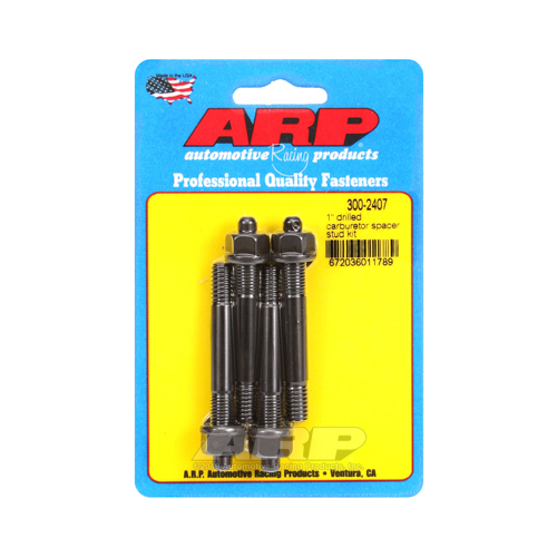 ARP Carburetor Studs, Black Oxide, Drilled, 5/16-18/24 in. x 2.700 in. Long, Set of 4