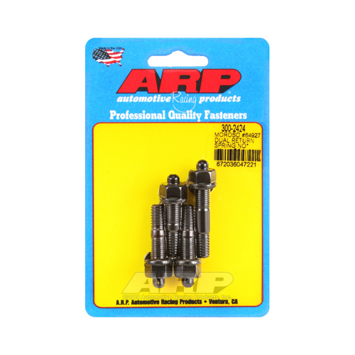 ARP Carburetor Fasteners, Carb Studs, Chromoly, Black Oxide, 5/16 in. Thread, Drilled for Sealing Wire, Fits Applications without A Spacer, Set of 4