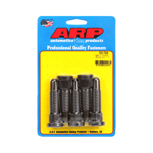 ARP Wheel Studs, Press-In, 0.685 in. Knurl, 5/8-11 in. Right Hand Thread, Speed Stud, Coarse Thread, Set of 5