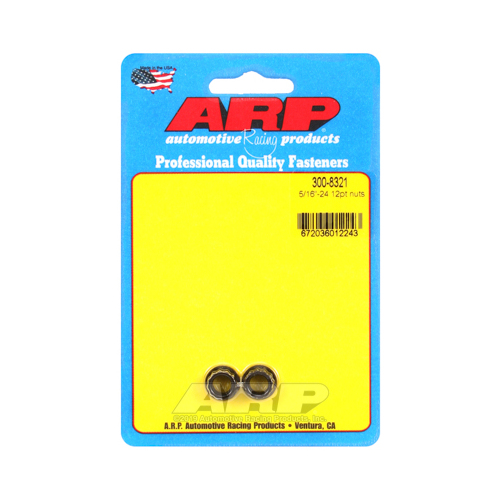 ARP Nut, 12-point, 8740 Chromoly, Steel, Black, 5/16 in.-24 Thread, 180000psi, Set of 2