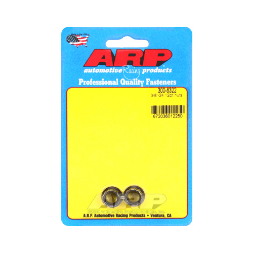 ARP Nut, 12-point, 8740 Chromoly, Steel, Black, 3/8 in.-24 Thread, 180000psi, Set of 2