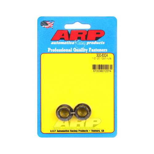 ARP Nut, 12-point, 8740 Chromoly, Steel, Black, 1/2 in.-20 Thread, 180000psi, Set of 2
