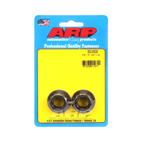 ARP Nut, 12-point, 8740 Chromoly, Steel, Black, 5/8 in.-18 Thread, 180000psi, Set of 2