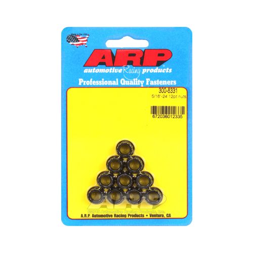 ARP Nut, 12-point, 8740 Chromoly, Steel, Black, 5/16 in.-24 Thread, 180000psi, Set of 10