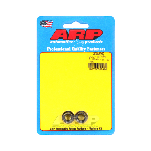 ARP Nut, 12-point, 8740 Chromoly, Steel, Black, 9mm x 1.25 Thread, 180000psi, Set of 2