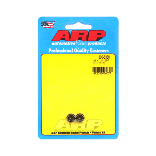 ARP Nut, 12-point, 8740 Chromoly, Steel, Black, 6mm x 1 Thread, 180000psi, Set of 2