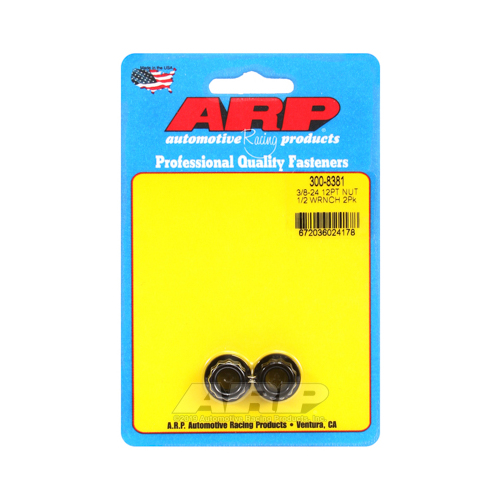 ARP Nut, 12-point, 8740 Chromoly, Steel, Black, 3/8 in.-24 Thread, 180000psi, Set of 2