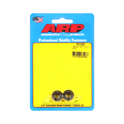 ARP Nut, 12-point, 8740 Chromoly, Steel, Black, 3/8 in.-24 Thread, 180000psi, Set of 2