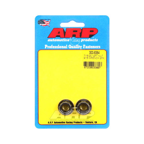 ARP Nut, 12-point, 8740 Chromoly, Steel, Black, 7/16 in.-20 Thread, 180000psi, Set of 2