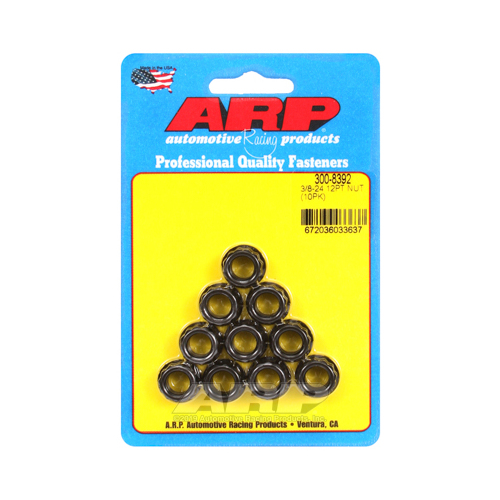 ARP Nut, 12-point, 8740 Chromoly, Steel, Black, 3/8 in.-24 Thread, 180000psi, Set of 10