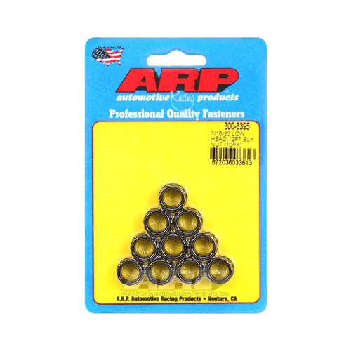 ARP Nut, 12-point, 8740 Chromoly, Steel, Black, 7/16 in.-20 Thread, 180000psi, Set of 10