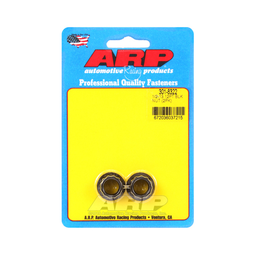 ARP Nut, 12-point, 8740 Chromoly, Steel, Black, 1/2 in.-13 Thread, 180000psi, Set of 2