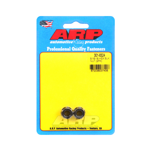 ARP Nut, Hex, 8740 Chromoly, Steel, Black, Flanged, 5/16 in.-18 Thread, 180000psi, Set of 2