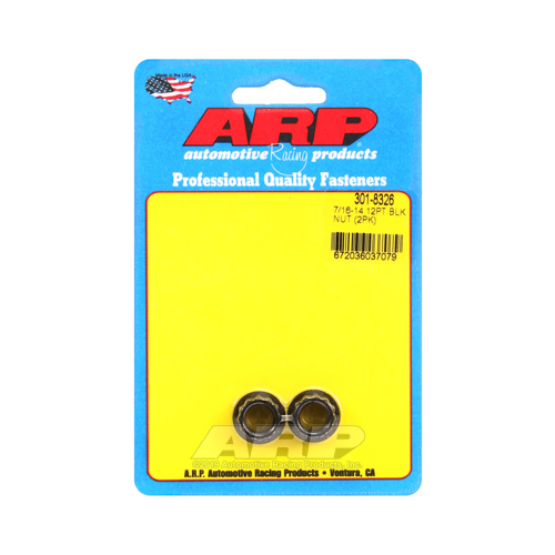 ARP Nut, 12-point, 8740 Chromoly, Steel, Black, 7/16 in.-14 Thread, 180000psi, Set of 2