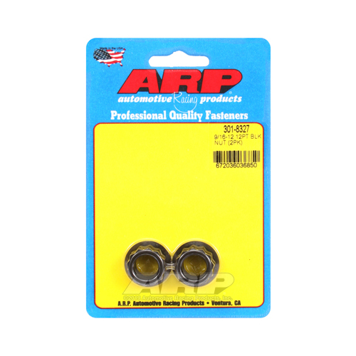 ARP Nut, 12-point, 8740 Chromoly, Steel, Black, 9/16 in.-12 Thread, 180000psi, Set of 2