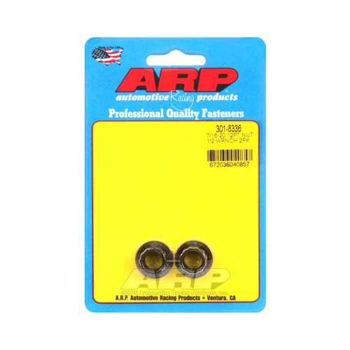 ARP Nut, 12-point, 8740 Chromoly, Steel, Black, 7/16 in.-20 Thread, 180000psi, Set of 2