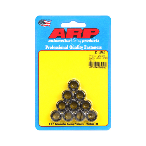 ARP Nut, 12-point, 8740 Chromoly, Steel, Black, 10mm x 1.25 Thread, 180000psi, Set of 10