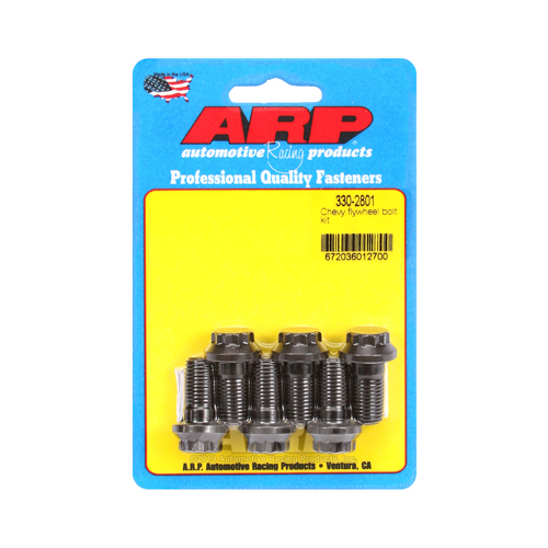 ARP Flywheel Bolts, Pro Series, Chromoly, Black Oxide, 12-Point, 7/16 in. x .875 in, For Chevrolet, Small Block, Set 6