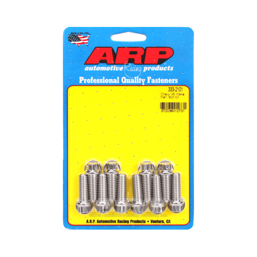 ARP Intake Manifold Bolts, Stainless, NASCAR, Drilled, 90 Degree V6, For Chevrolet, Set of 10