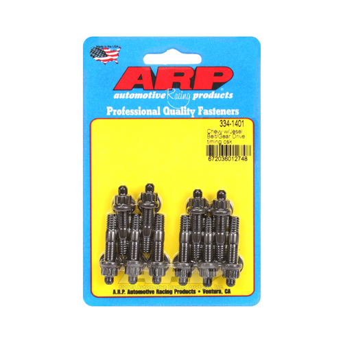 ARP Timing Cover Stud Kit, Black Oxide Hex, For Chevrolet, with Jesel Belt or Gear Drive