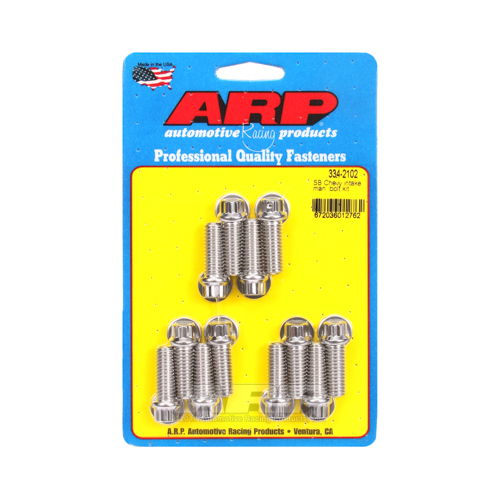 ARP Bolts, Intake Manifold, NASCAR, For Chevrolet SB, 1 in. Drilled, 180000psi, Kit