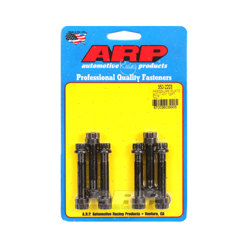 ARP Pressure Plate Bolts, 12-point Head, Chromoly, Black Oxide, 5/16-24 in. Thread, Washers, For Ford, Kit