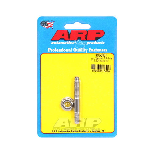 ARP Air Cleaner Stud/Nut, Stainless Steel, 5/16 in.-18 Thread, 2.225 in. Length, Each