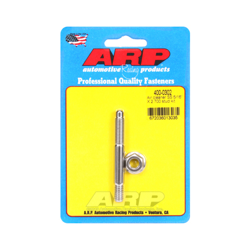 ARP Air Cleaner Stud/Nut, Stainless Steel, 5/16 in.-18 Thread, 2.7 in. Length, Each