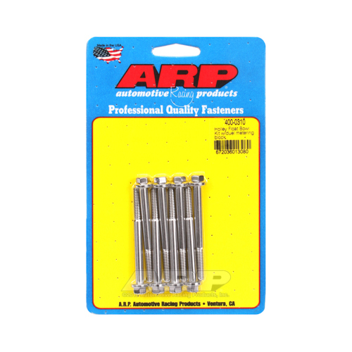 ARP Fuel Bowl Screws, Stainless Steel, Polished, External Hex Head, Holley, Set of 8