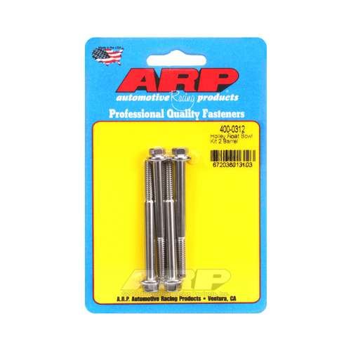 ARP Fuel Bowl Screws, Stainless Steel, Polished, External Hex Head, Holley, Set of 4