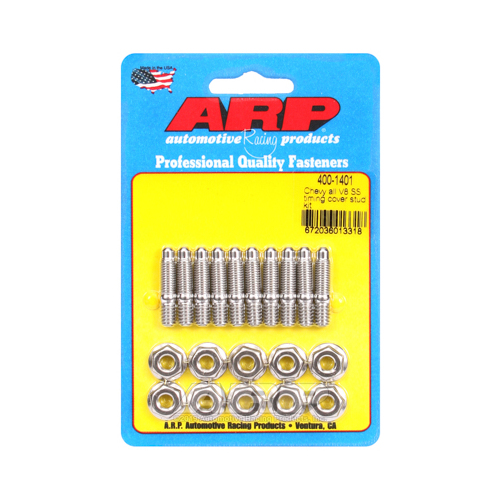 ARP Timing Cover Studs, Stainless, Polished, For Chevrolet, Big, Small Block, Kit