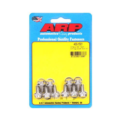 ARP Timing Cover Bolts, Stainless Steel, Polished, 12-Point, For Chevrolet, Big, Small Block, Kit