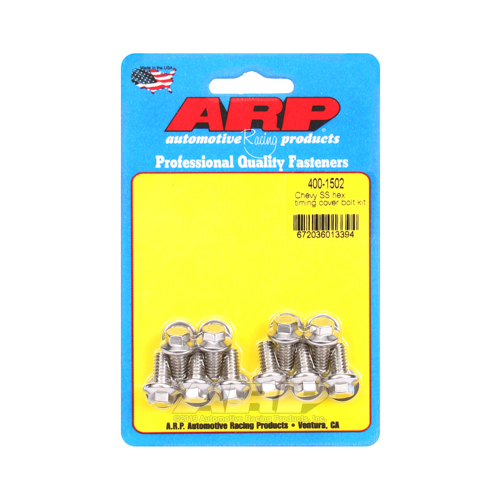 ARP Timing Cover Bolts, Stainless Steel, Polished, Hex Head, For Chevrolet, Big, Small Block, Kit